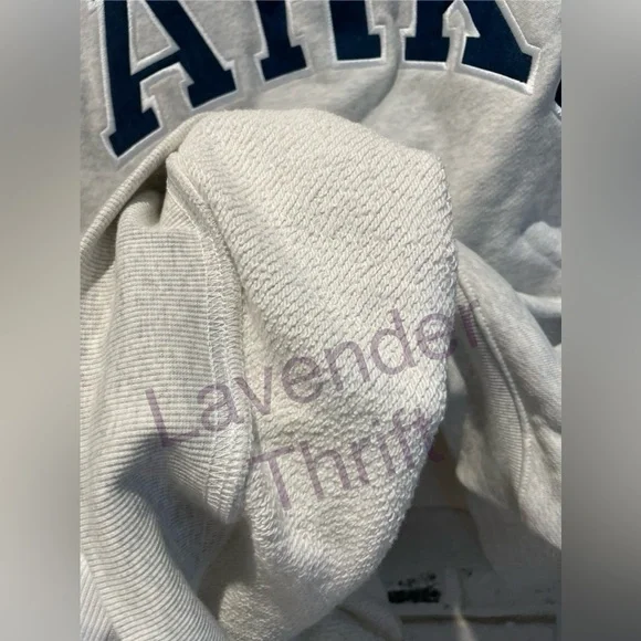 PARKE Back to School Varsity Mockneck Sweatshirt Heather Grey and Denim XXL - Picture 5 of 6